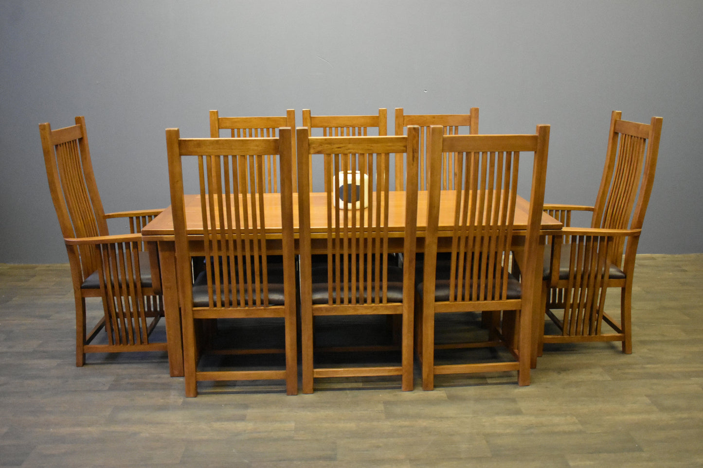Mission Style Leaf Table-High Back Chair Dining Set-2 Color Available