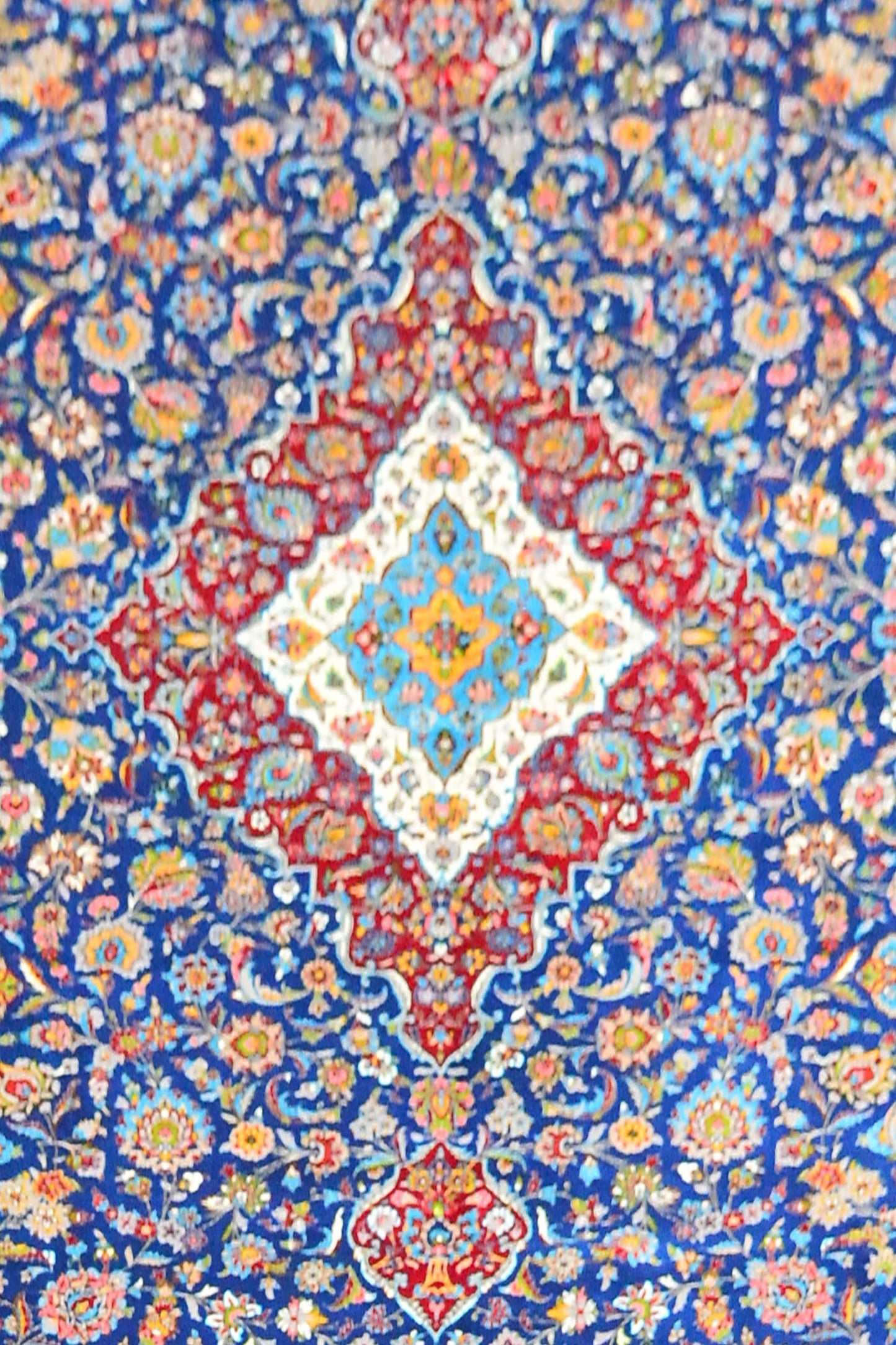 Isphahan 100% Silk Oriental Rug 6' 8" x 9' 1"