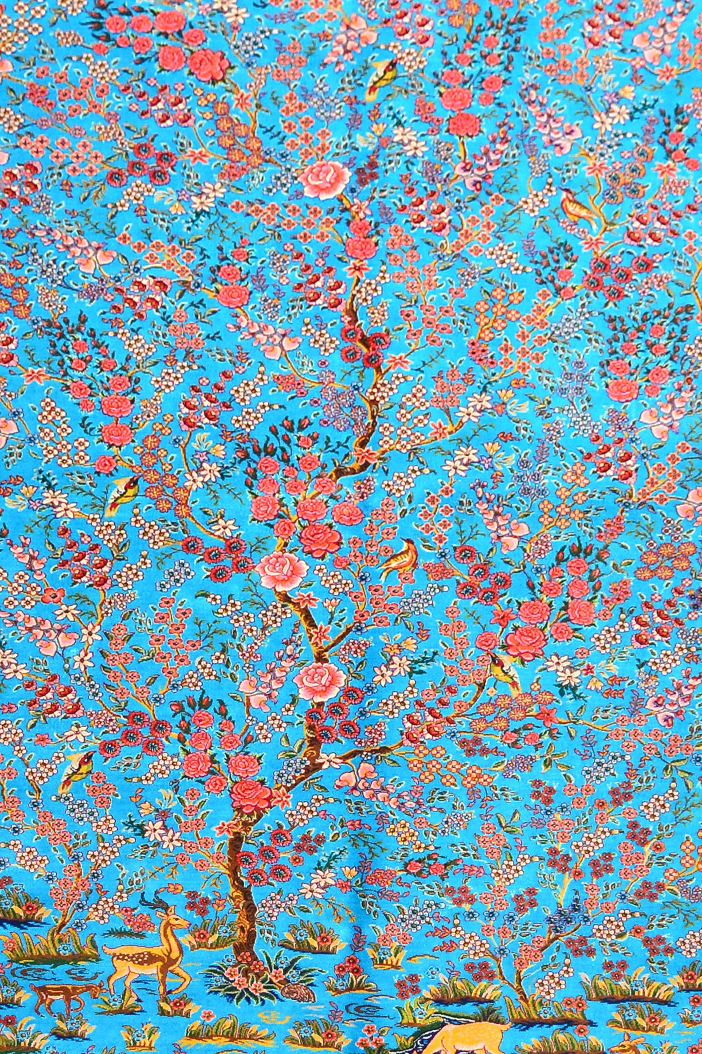 Fine Isphahan Tree of Life 100% Silk Rug 4' x 6'