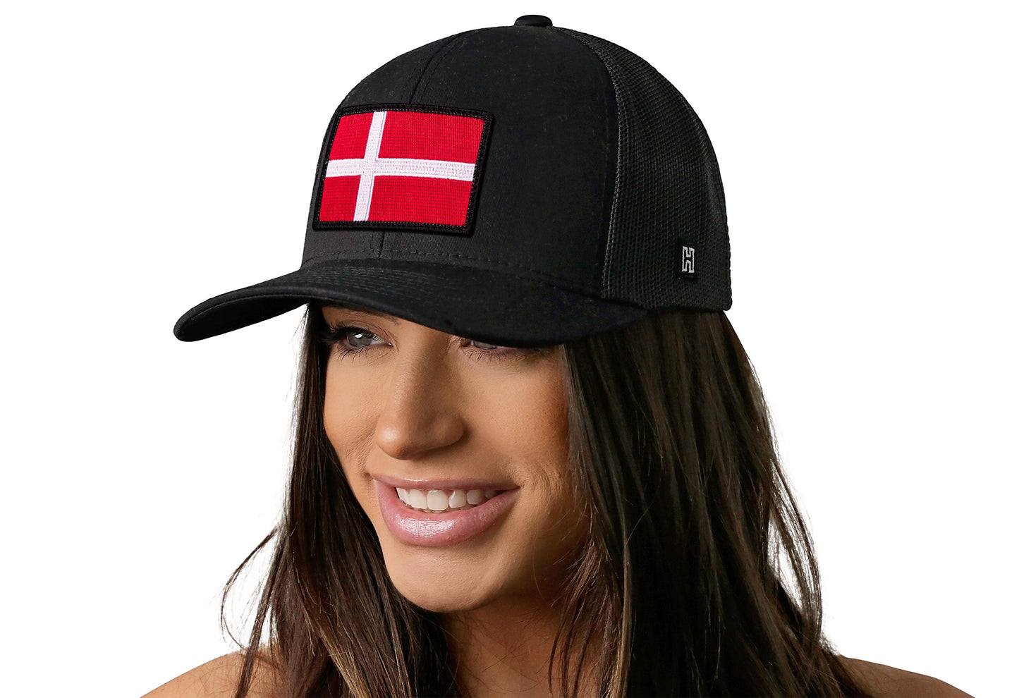 Denmark Flag Trucker Hat | Black Danish Snapback