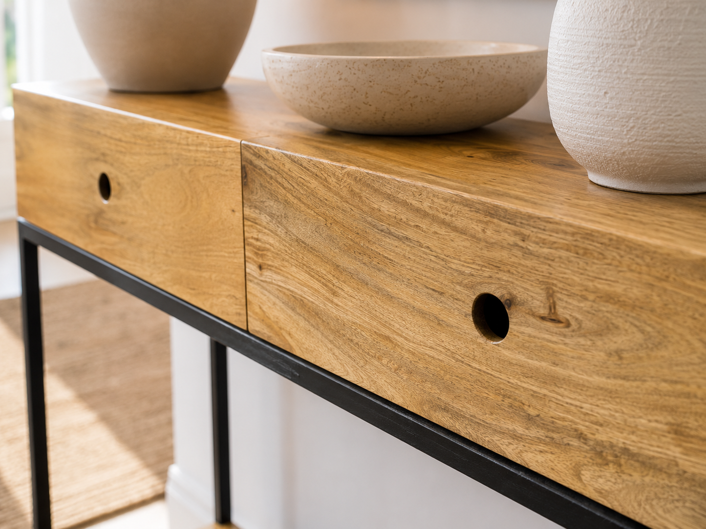 W/D Iron Console Table - 43 x 15 x 36 in
