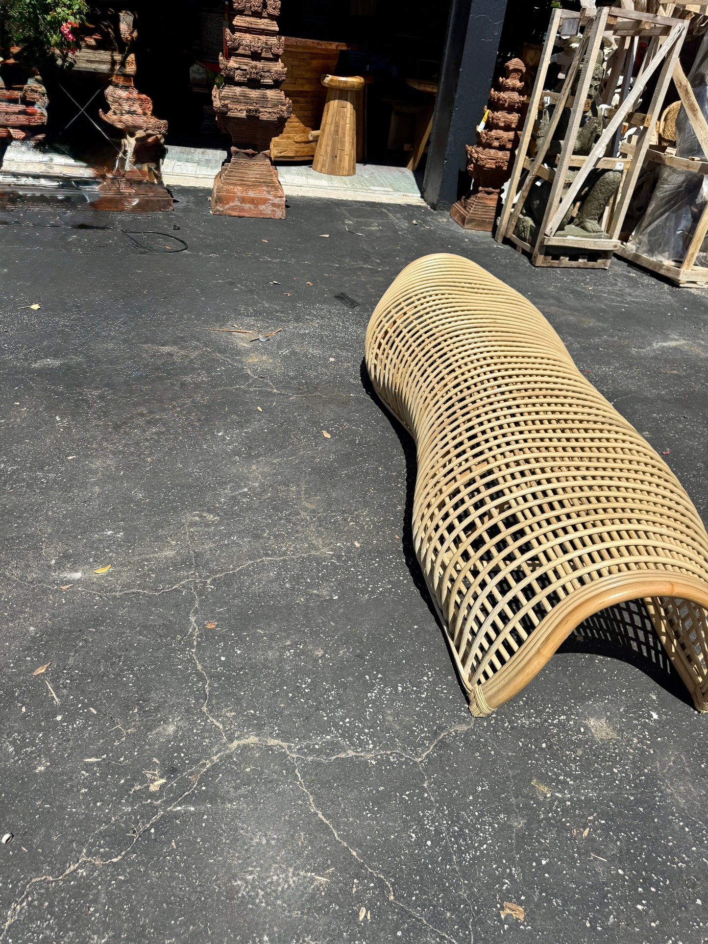 Rattan Free Form Minimalist Bench 200 Cm