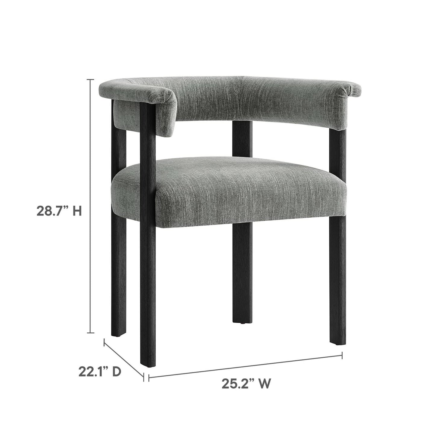 Imogen Fabric Upholstered Barrel Dining Chairs Set of 2