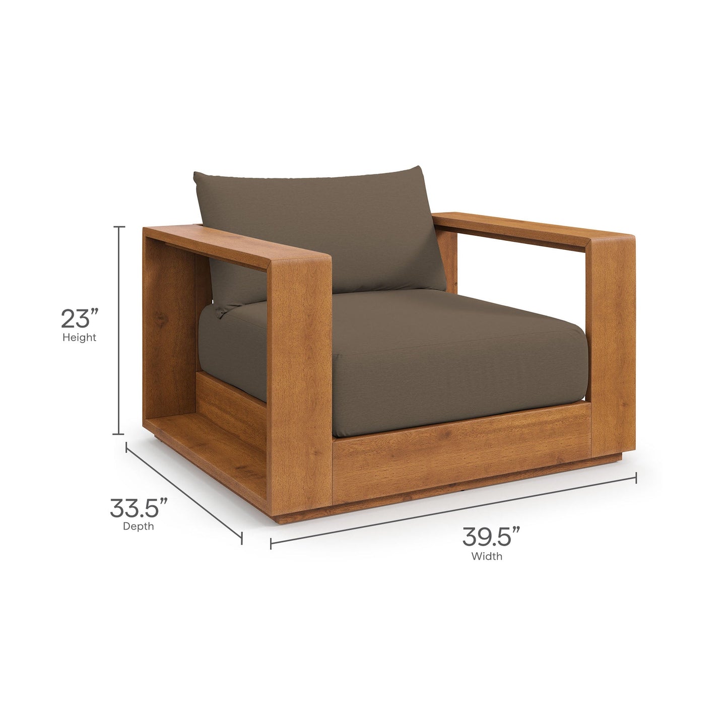 Tahoe 3-Piece Outdoor Patio Acacia Wood Furniture Set by Modway