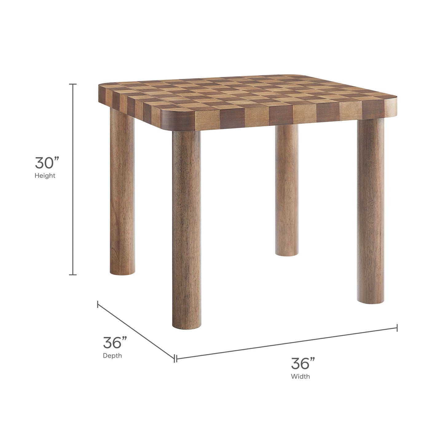 Oscar 36" Square Checkered Dining Table by Modway