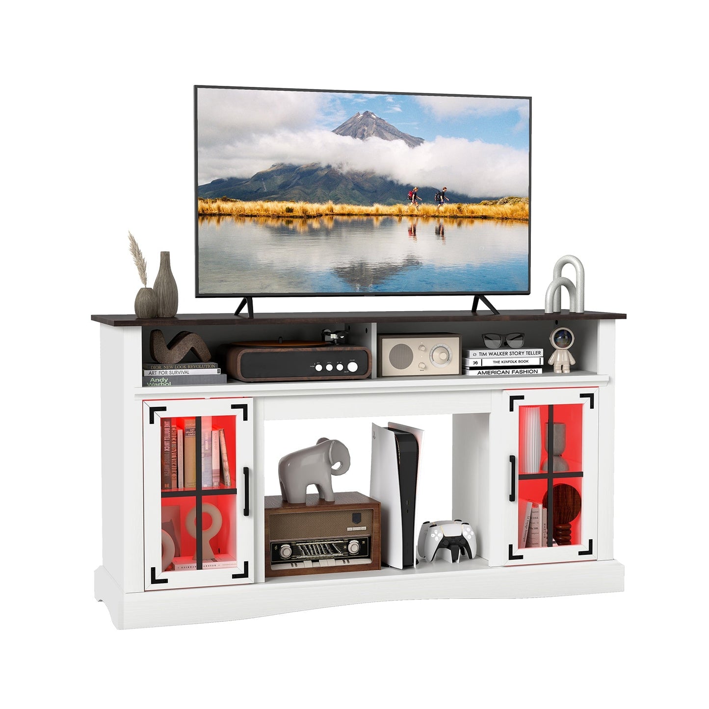 TV Stand with LED Lights and Remote Control