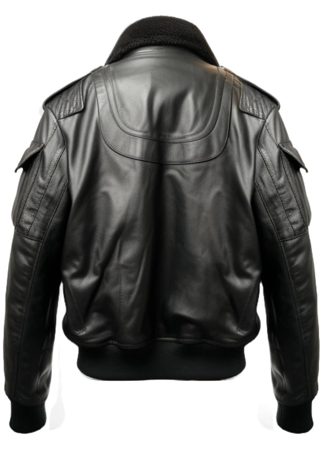 Flight Bomber Black Leather Jacket – Men Bomber Leather Jacket