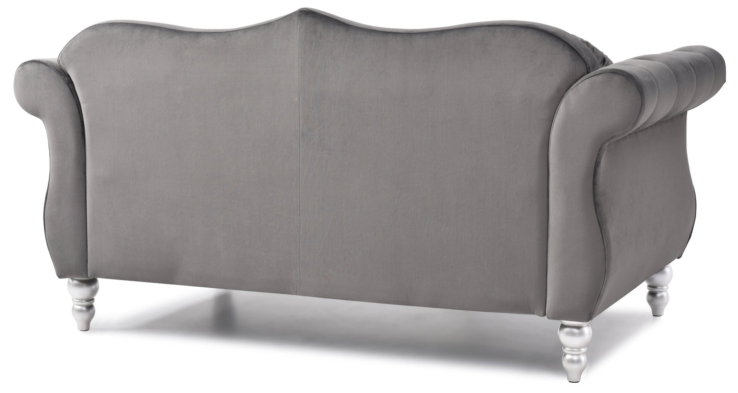 Cozy Transitional Flared Arm Loveseat