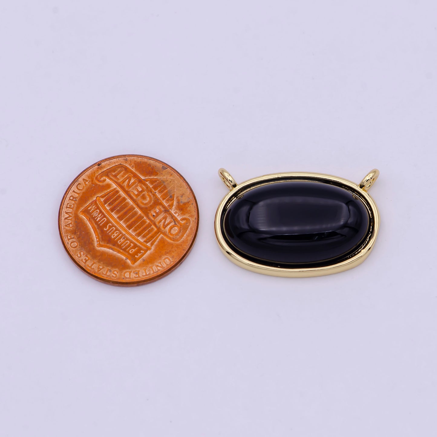 Black onyx Charm Connector Classic vintage Oval crystal protection gemstone stone pendant necklace jewelry for women Y-425