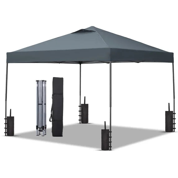 Ainfox 10 x 10 ft Pop-Up Canopy Patio Canopy With 4 Sand bags For Patio,Garden,Party