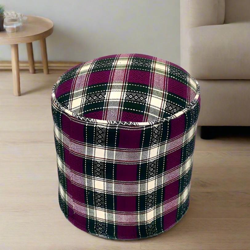 One of a Kind Kilim Rug Pouf Ottoman foot stool #21C