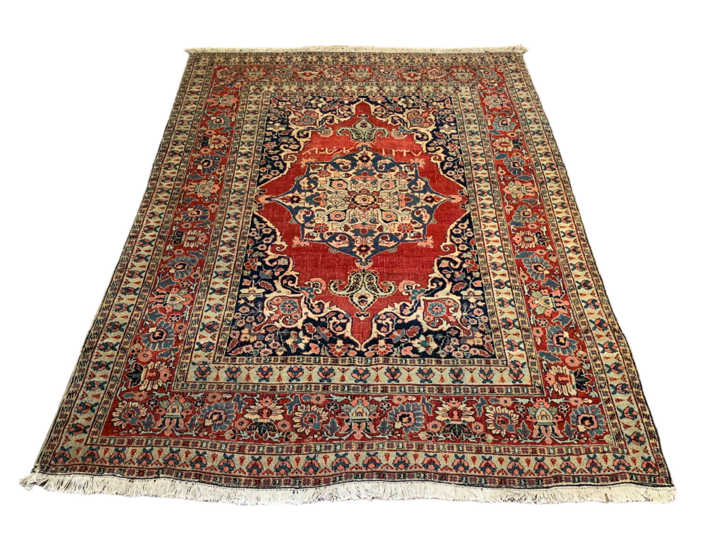 Timeless Beauty, Woven by Hand. Antique Persian Sarouk Rug, size 4' 3" x 6' 2"(F)