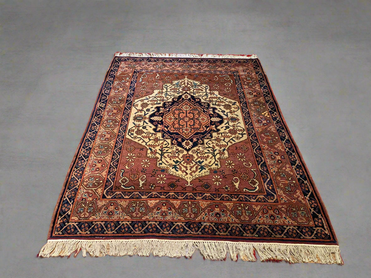 Timeless Beauty, Woven by Hand. Antique Persian Tabriz Rug, size 4' 5" x 6' 7" (F) antique Persian