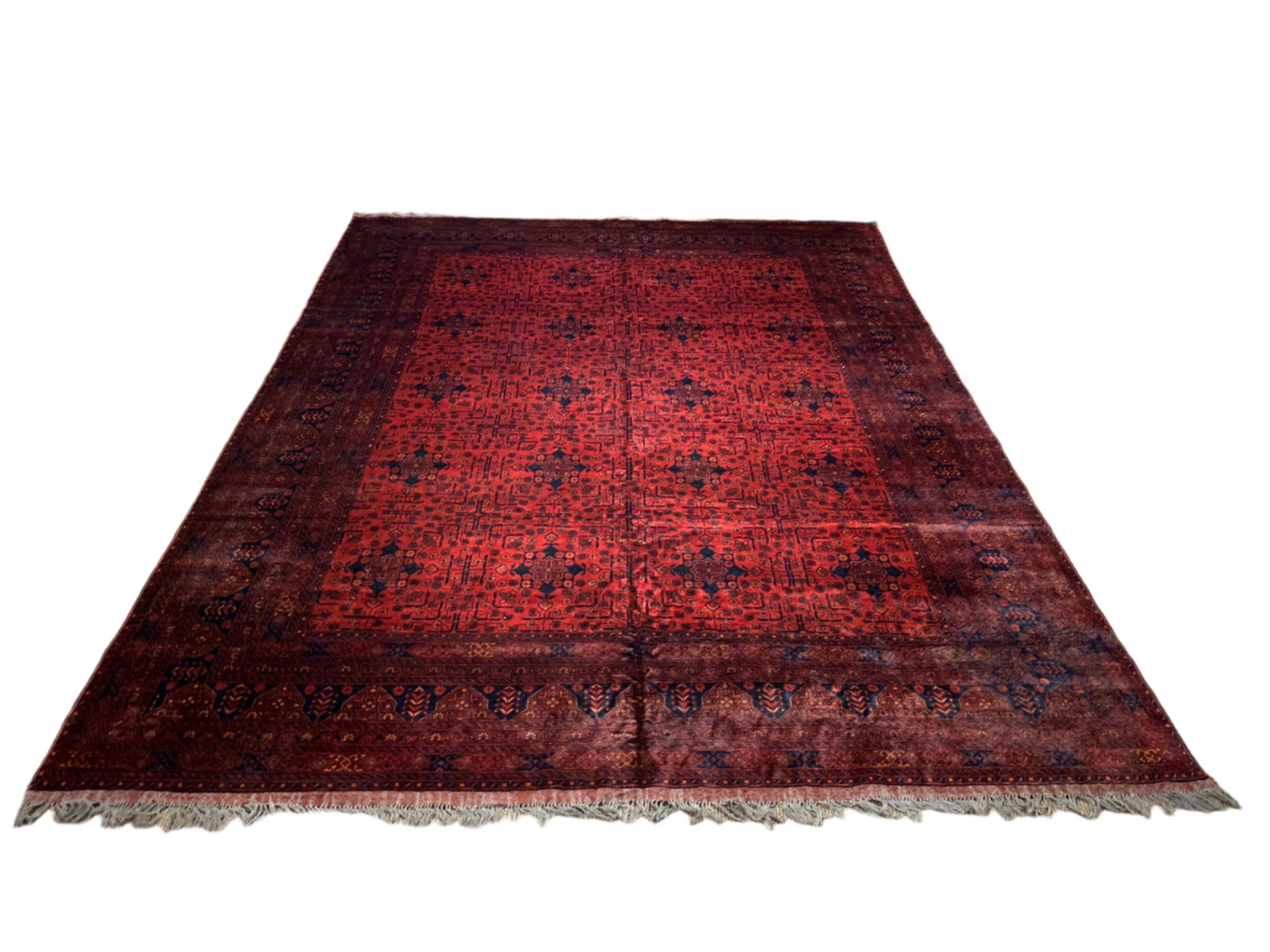 Terkaman Tribal Afghan Oriental Rug, size 9' 8" x 13' 4" (C)