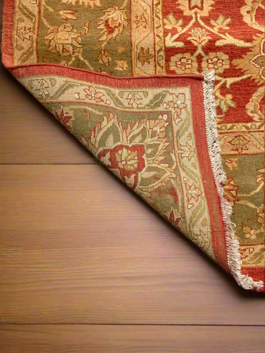 Sultanabad 100% wool Hand Made Rug - size 9" x 12" (P)
