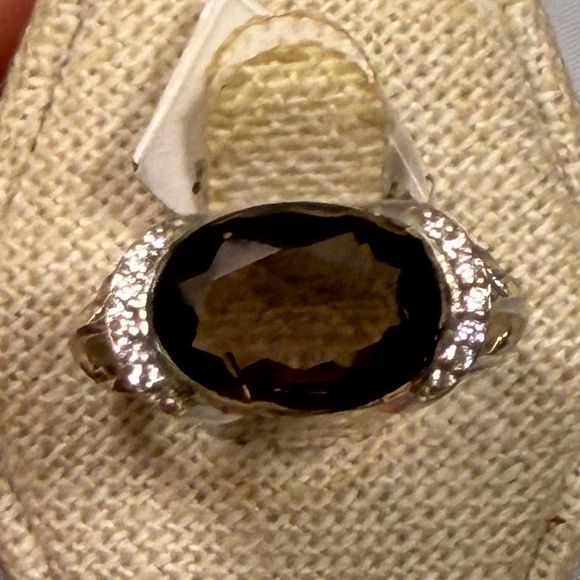 Smokey Quartz Ring Size 9 (04.0056)