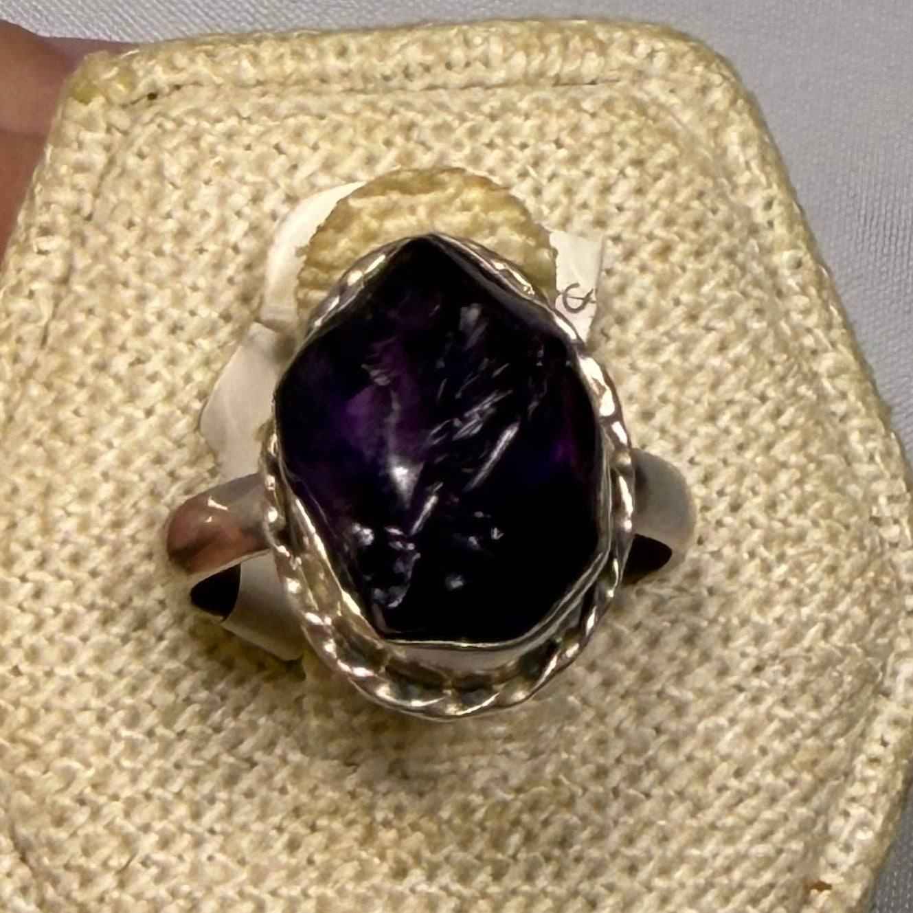Sterling Silver Raw Stone Ring