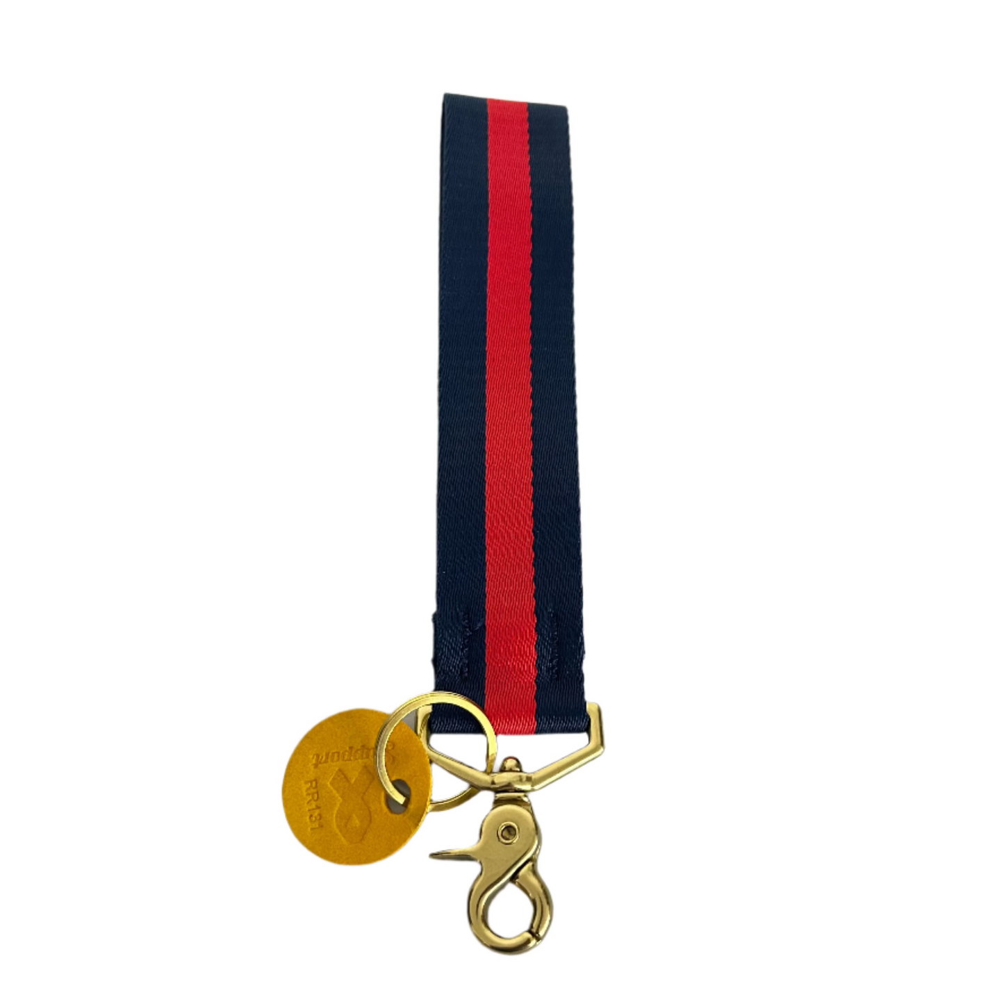 Wristlet Keychain | Red + Blue Stripe