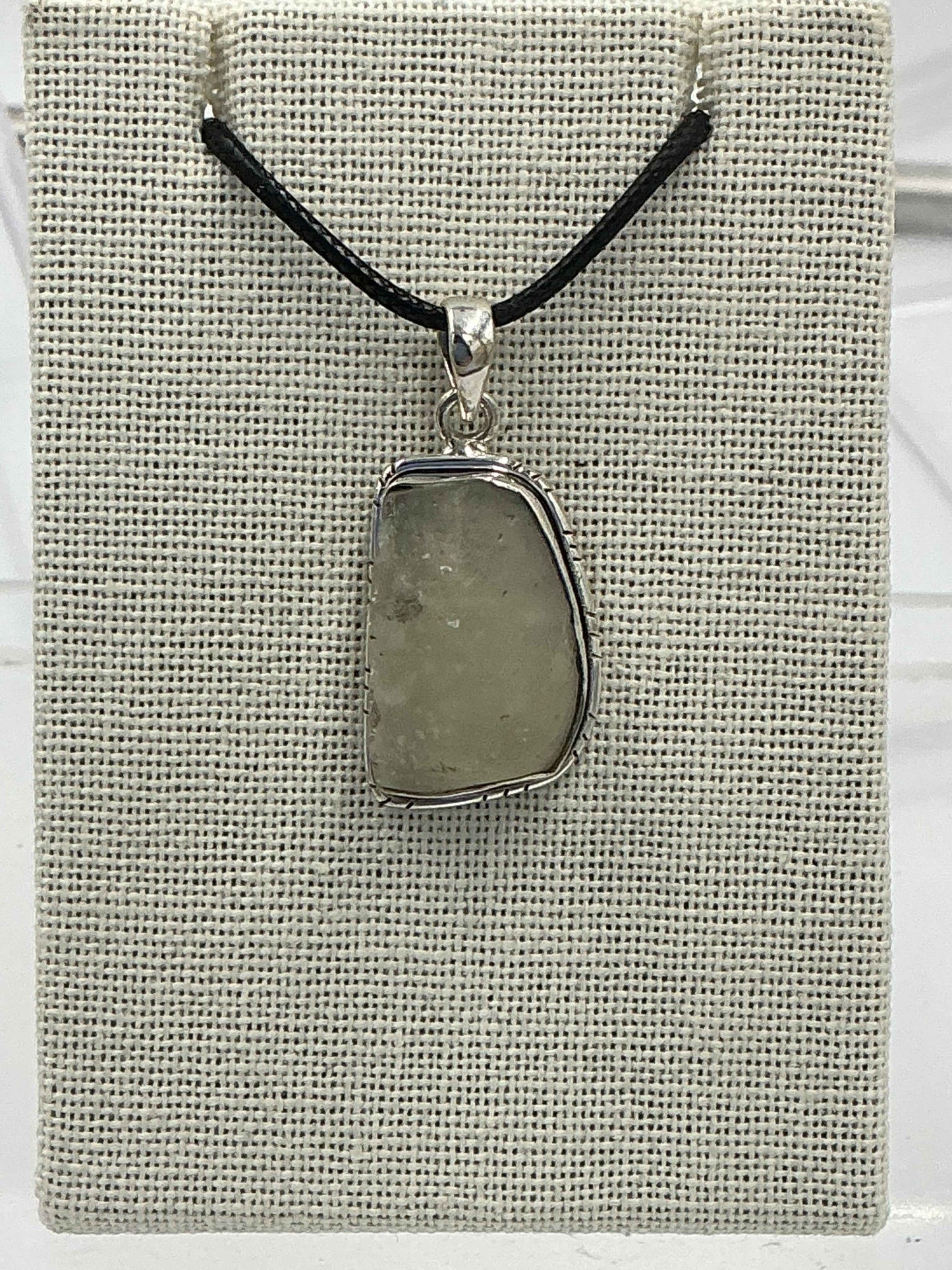 Sterling Silver Lined Bezel Libyan Desert Glass Pendant