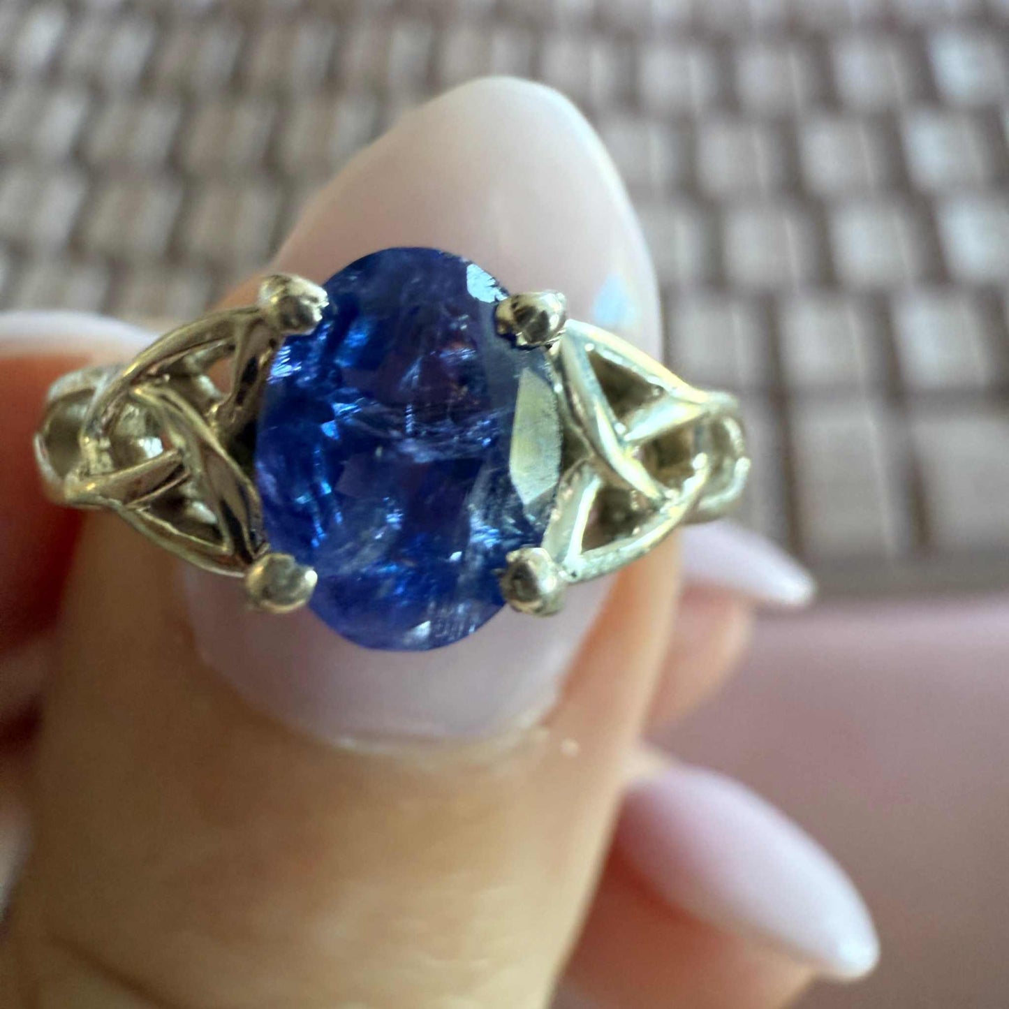 Tanzanite Celtic Knot Sterling Silver Ring – Size 8 – Intuition, Ancestral Wisdom & Spiritual Protection