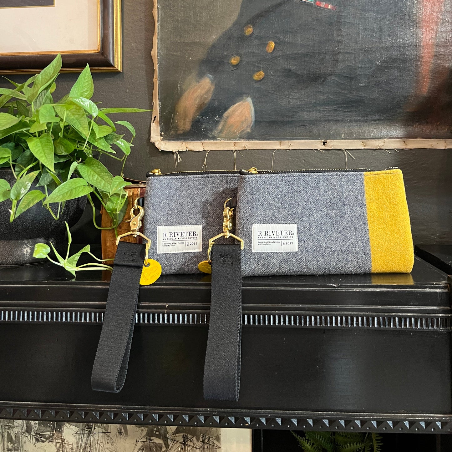 Lucy | Limited-Edition USMA Gray Wool Blanket with Yellow Stripe