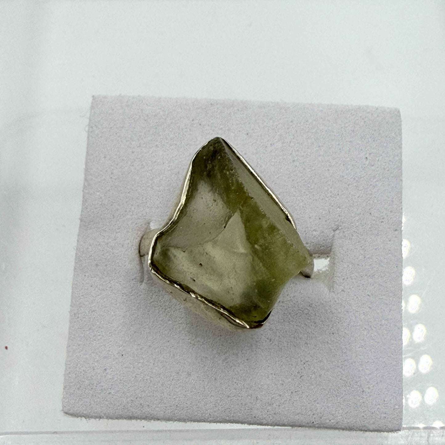 Sterling Silver Libyan Desert Glass Ring - Size 6- Cosmic, Illuminating & Transformative