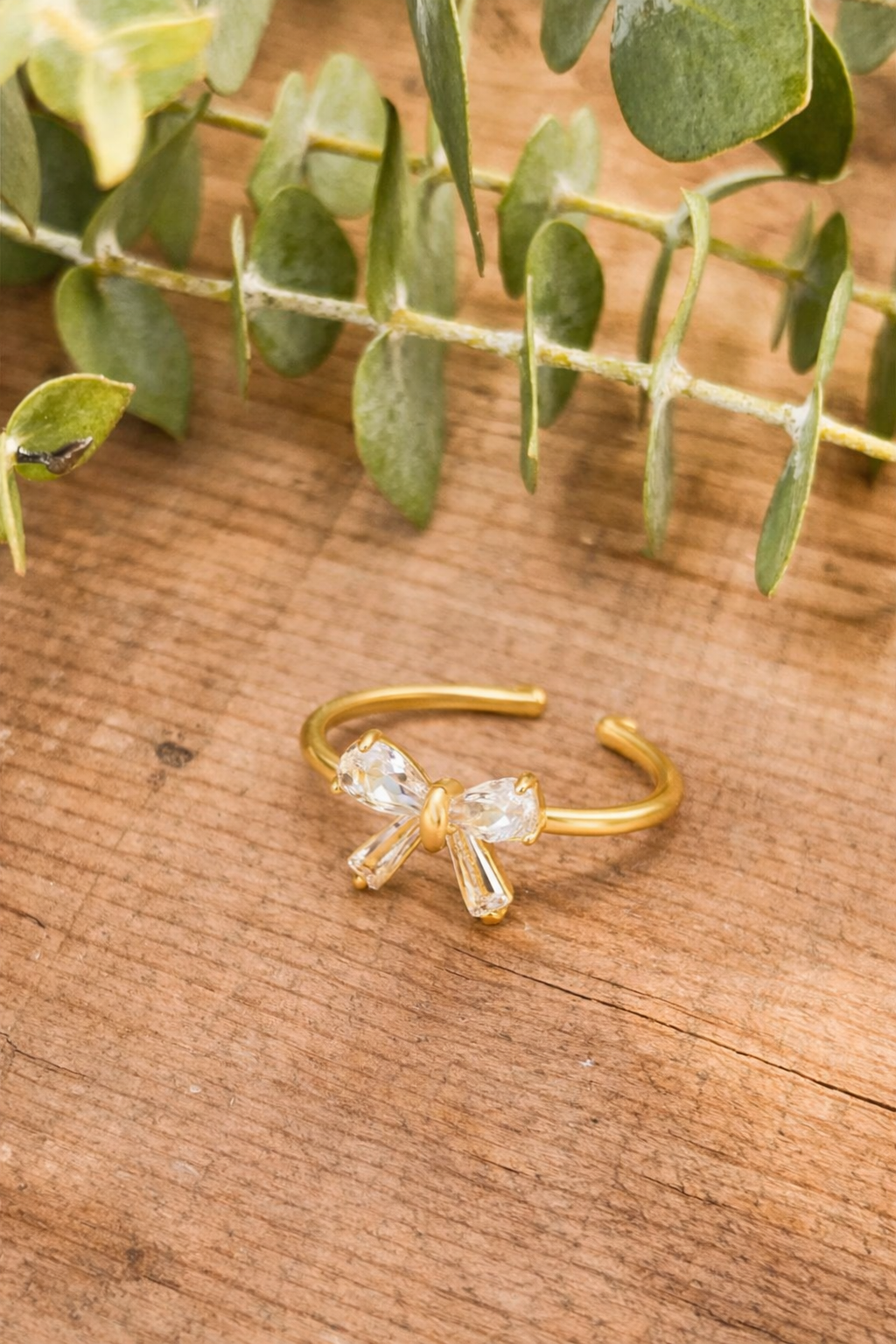 Adjustable Gold Bow Ring