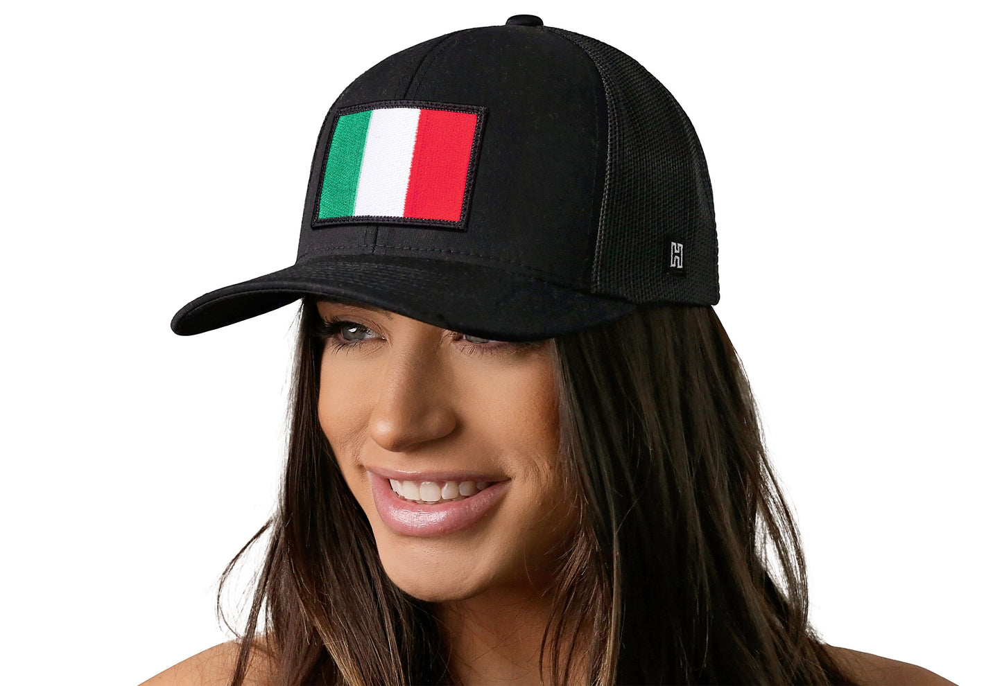 Italian Flag Trucker Hat | Black Italy Snapback