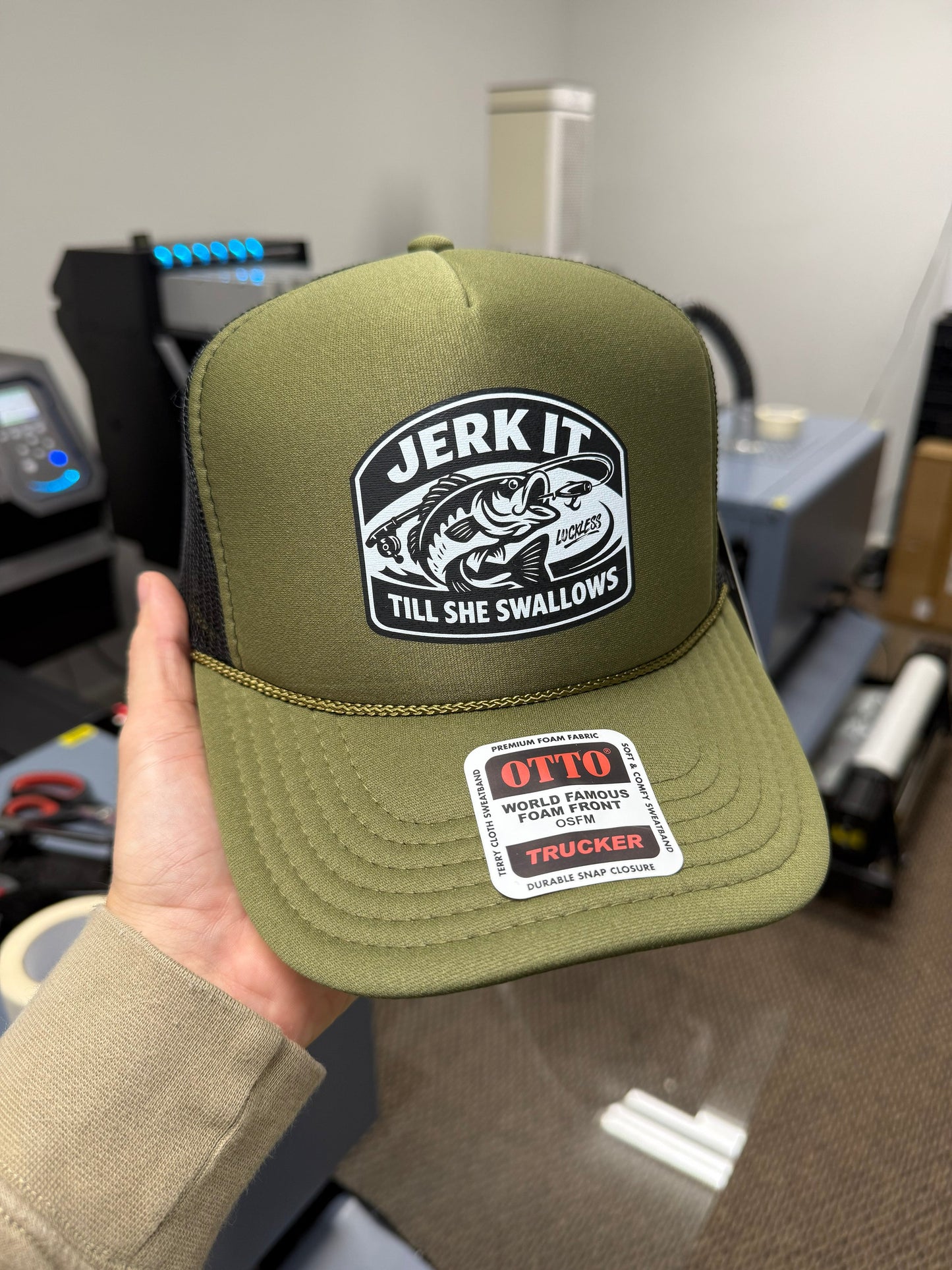 Jerk It Till She Swallows Trucker Hat