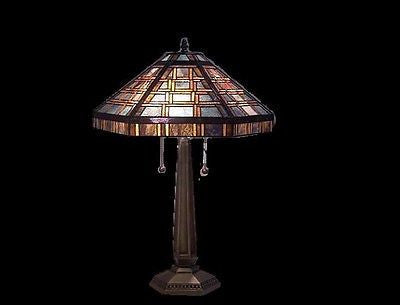 Tiffany Mission style Stained glass Table Lamp
