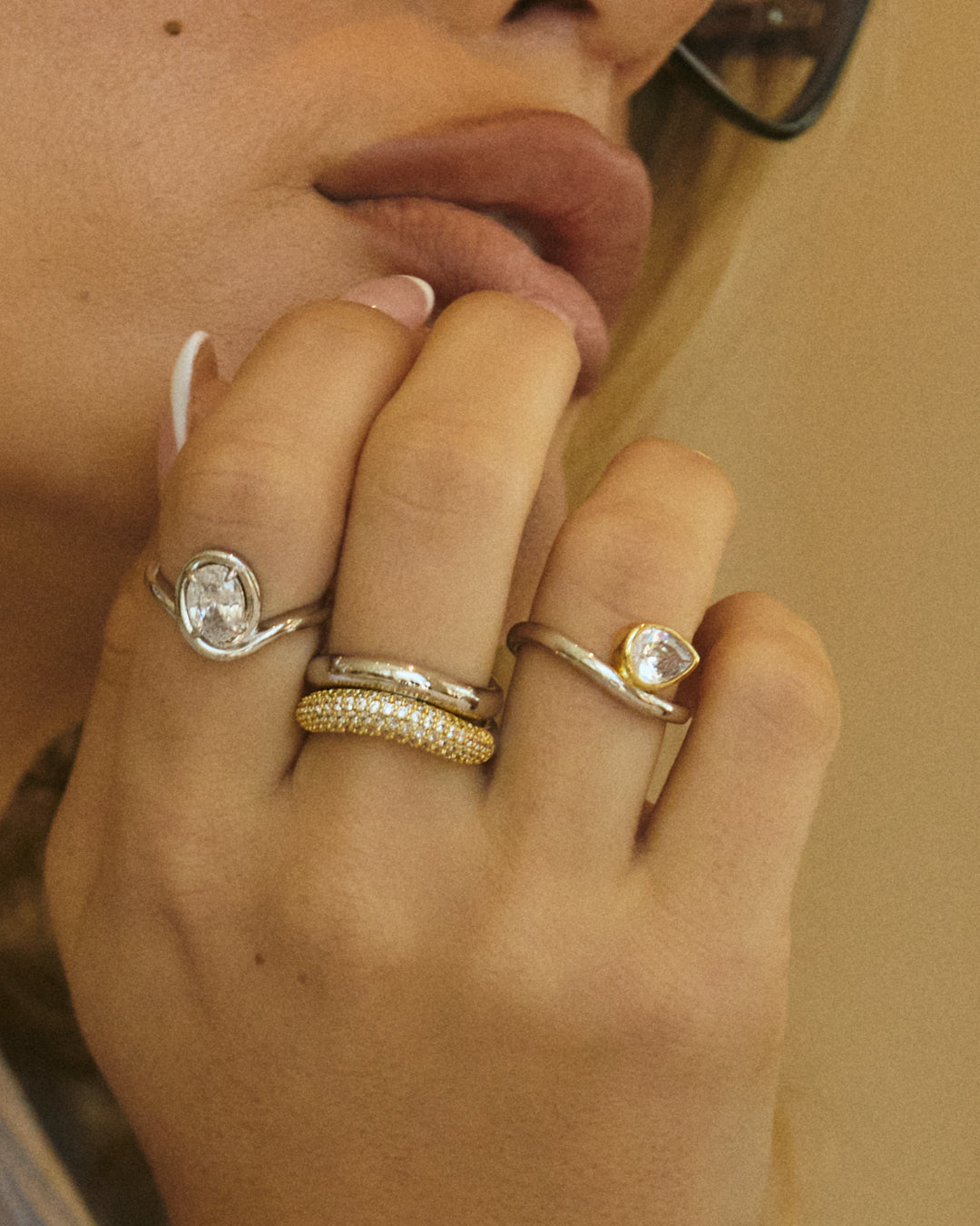 The Bianco Nero Statement Ring-Silver