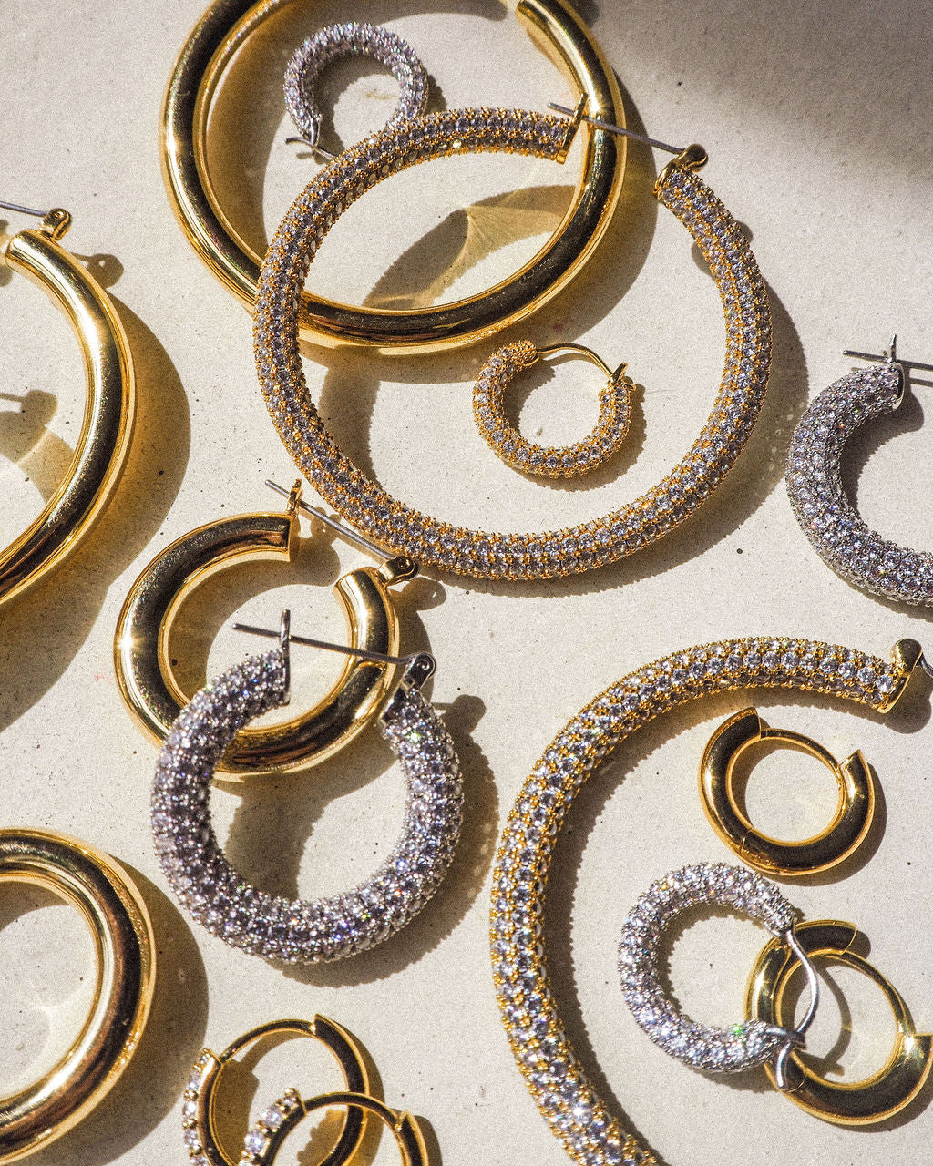 Pave Baby Amalfi Hoops- Silver (Ships Late September)