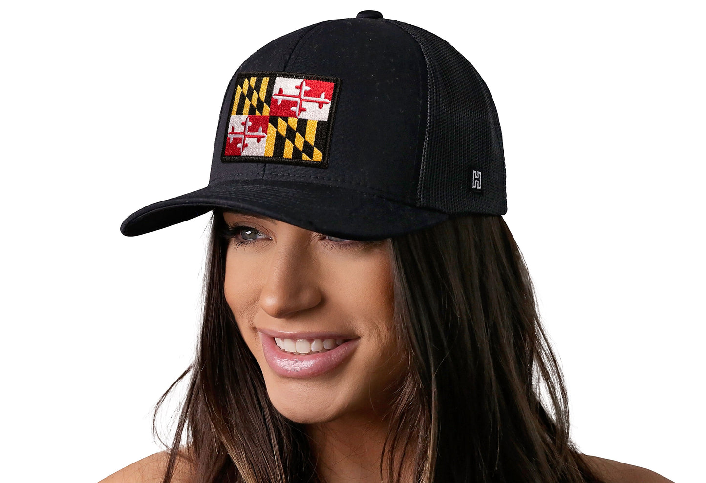 Maryland Flag Trucker Hat | Black MD Snapback