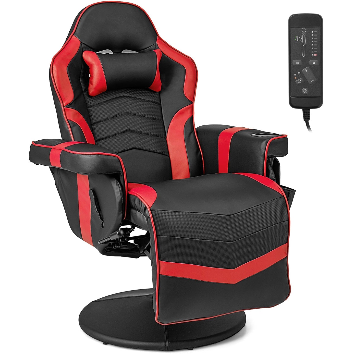 Massage Video Gaming Recliner Chair with Adjustable Height