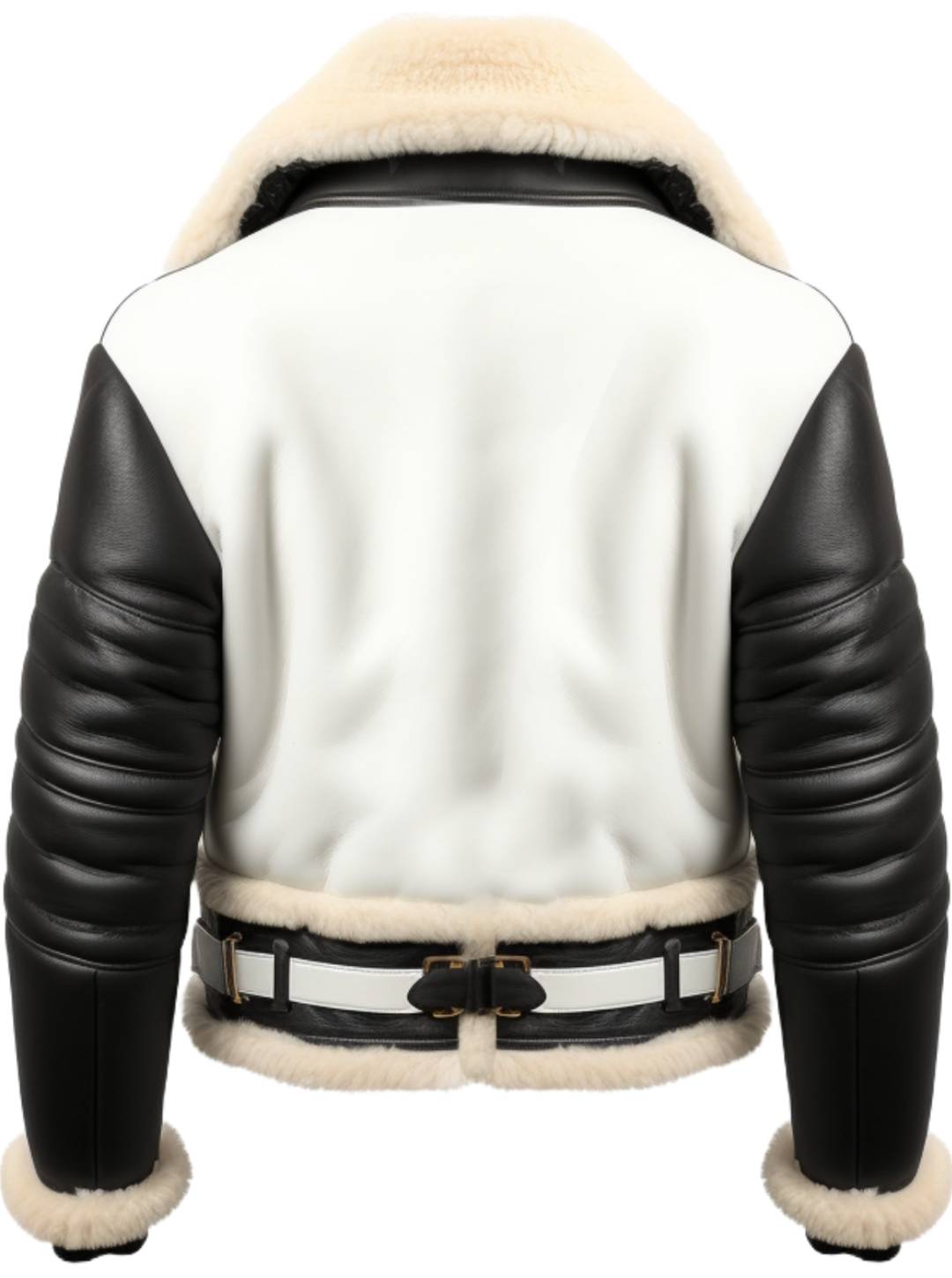 Men’s Aviator B3 Bomber Leather Jacket – Black & White