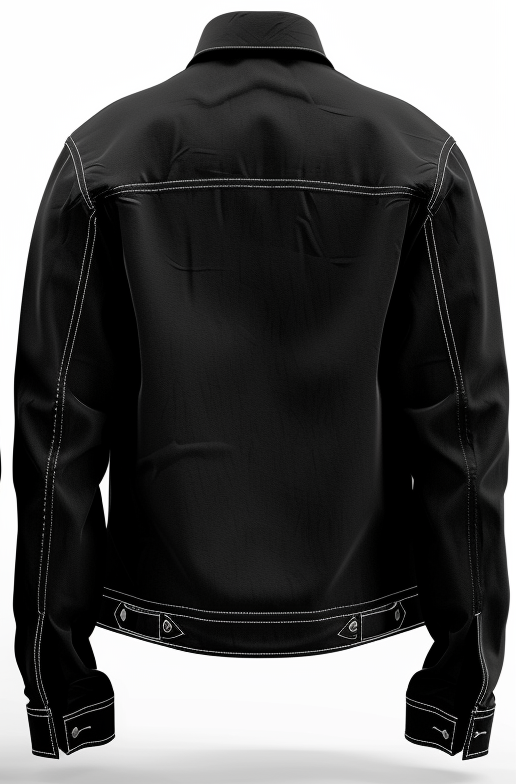 Men’s Black Cotton Strap Pocket Jacket