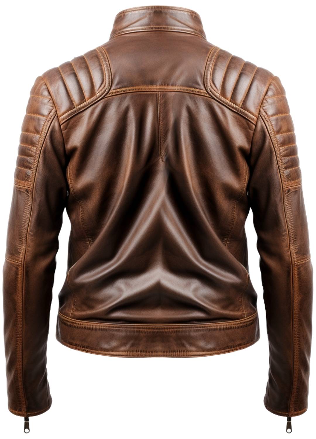 Men’s Brown Leather Jacket – Leo Distressed Brown Leather Jacket