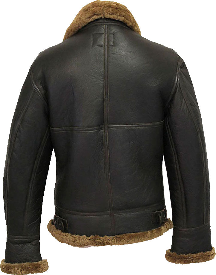 Men’s Winter Aviator B3 Leather Jacket with Fur