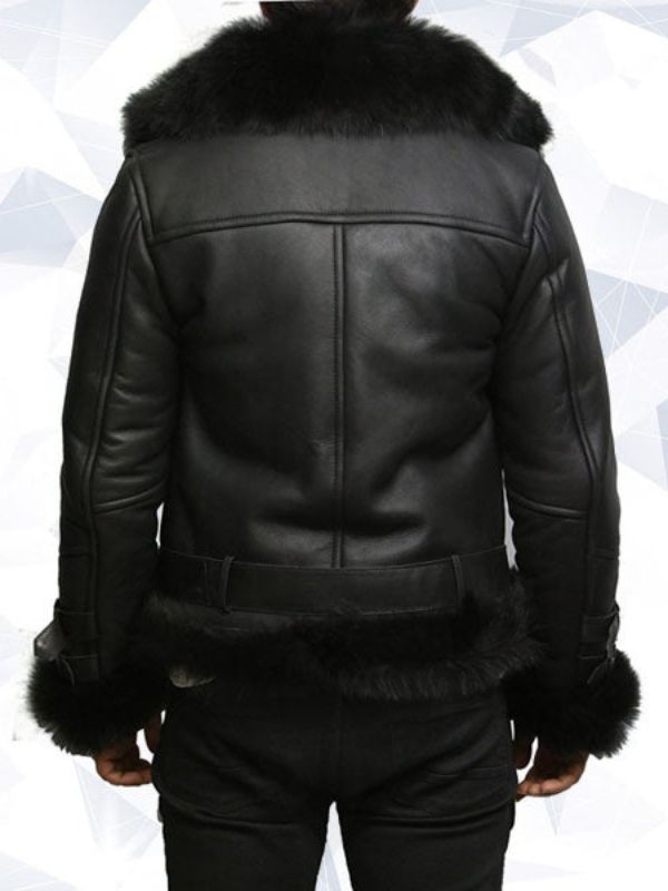 Mens Aviator Flying Jacket Real Shearling Sheepskin Toscana Flying Jacket Coat