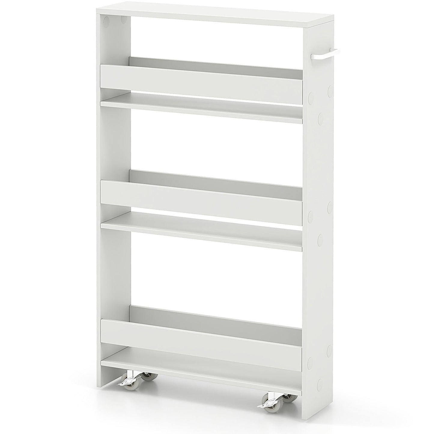 Rolling Kitchen Slim Storage Cart Mobile Shelving Organizer with Handle
