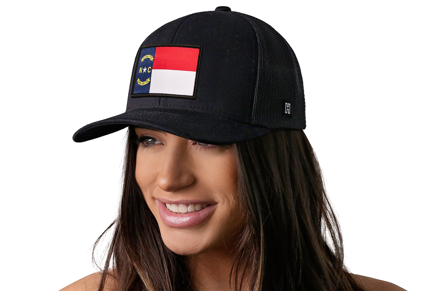 North Carolina Flag Trucker Hat | Black NC Snapback