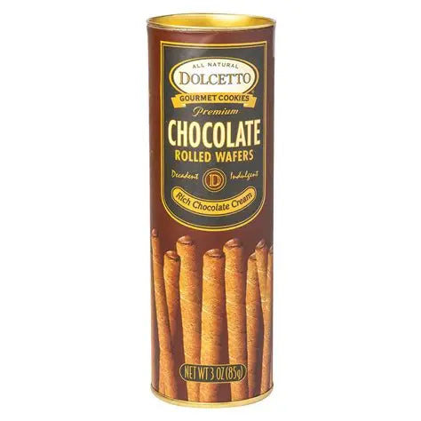 Dolcetto Chocolate Rolled Wafers 3oz