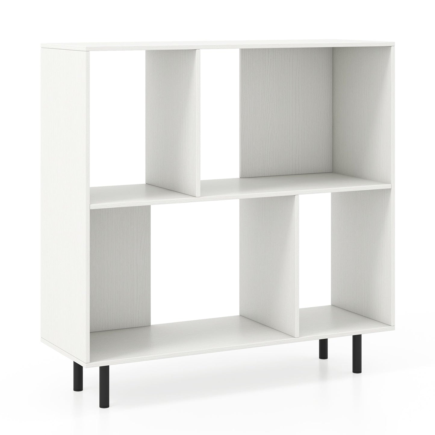 Open Shelf Bookcase with 4 Compartments