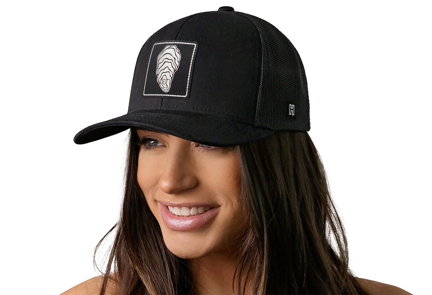 Oyster Shell Trucker Hat | Black Oyster Snapback