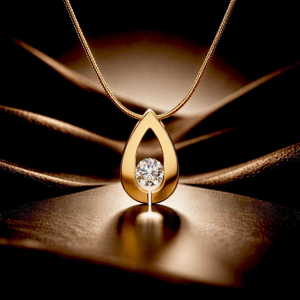 PT106G B.Tiff Gold Drop Pendant Necklace