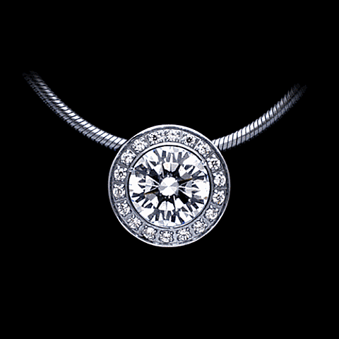 PT125W B.Tiff Aŭreolo 2ct Pendant Necklace