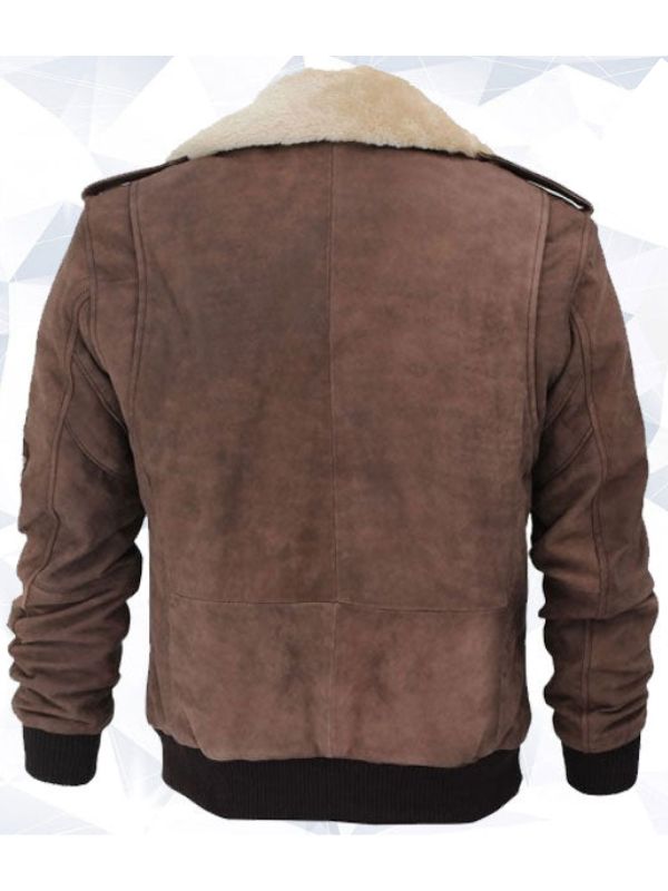 Pierson G1 Bomber Men’s Leather Brown Shearling Collar Jacket