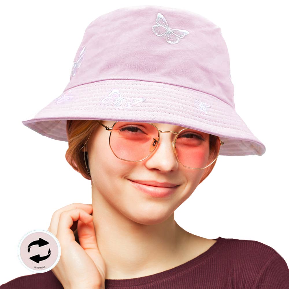 Reversible Butterfly Pattern Bucket Hat