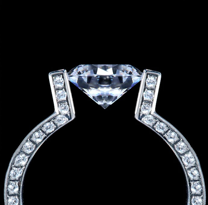 RG108W B.Tiff 2ct Round Solitaire Interlocking Engagement Ring