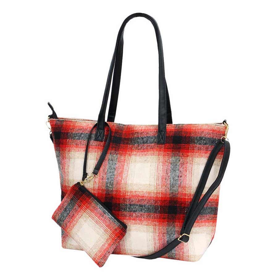 Plaid Check Weekend Tote Bag